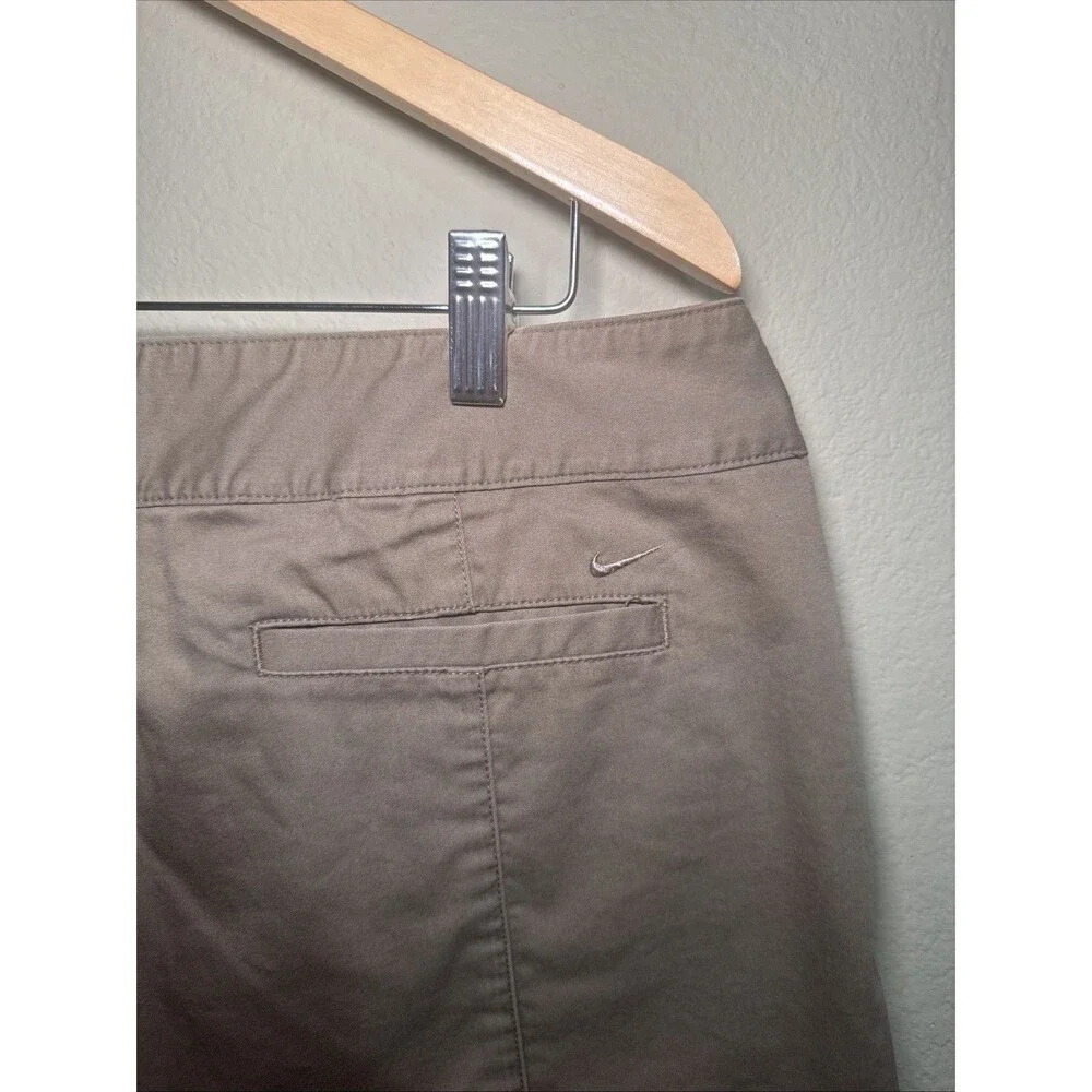 Nike Fit-Dry Golf Shorts Women 16 Brown Performance Chino 9” Inseam